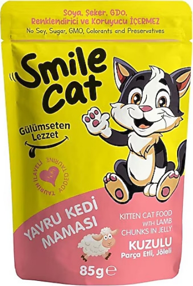 Picture of Smile Cat  kitten lamb chunks in jelly  85g (24/pack)