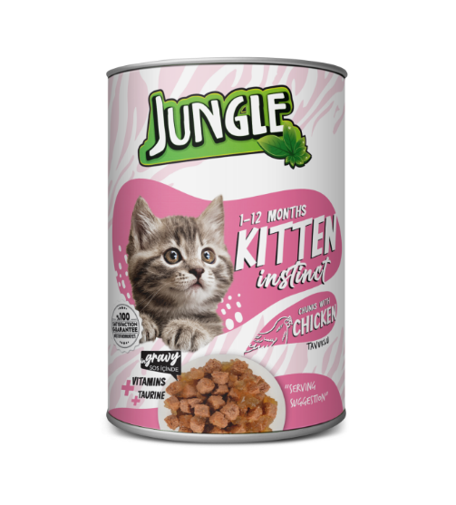 Picture of  Jungle Kitten Instinct Chunks with Chicken in Gravy 415gm (12/Pac)