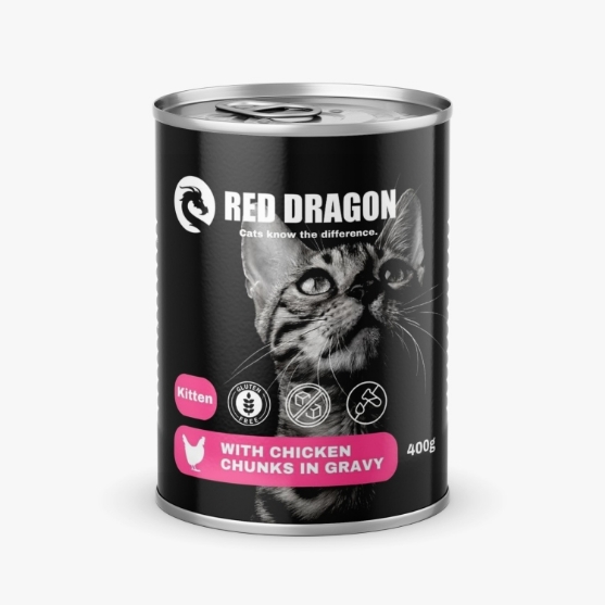 Picture of Red Dragon Kitten Chicken Chunks in Gravy a 400g (12/Pac)