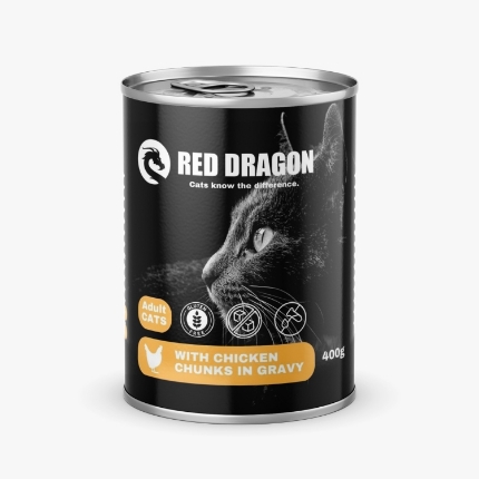 Picture of Red Dragon Adult Cat Food with Chicken Chunks in Gravy 400g (12/pack)