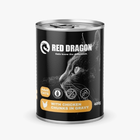 Picture of Red Dragon Adult Cat Food with Chicken Chunks in Gravy 400g (12/pack)