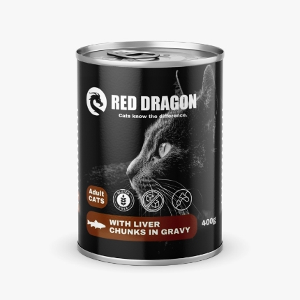 Picture of Red Dragon Adult Cat Food with Liver Chunks in Gravy 400g (12/pack)