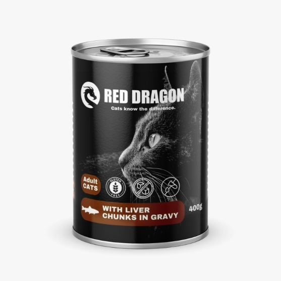 Picture of Red Dragon Adult Cat Food with Liver Chunks in Gravy 400g (12/pack)