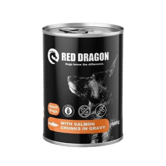 Picture of Red dragon  salmon chunks in gravy  400g (12/pack)