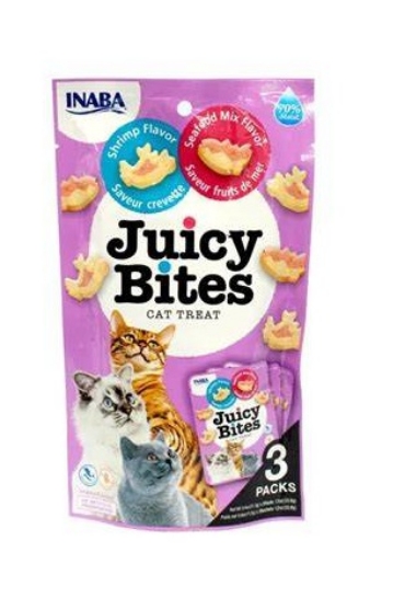 Picture of Juicy Bites Cat Treats in the shrimp and seafood mix flavor 
