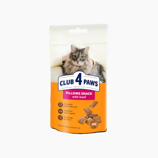 Picture of Club4Paws Beef Pillows For Adult Cat 60g