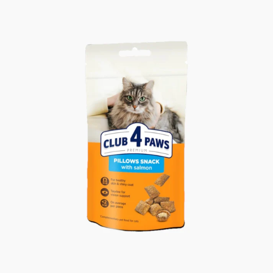 Picture of Club4Paws Salmon Pillows For Adult Cat 60g 