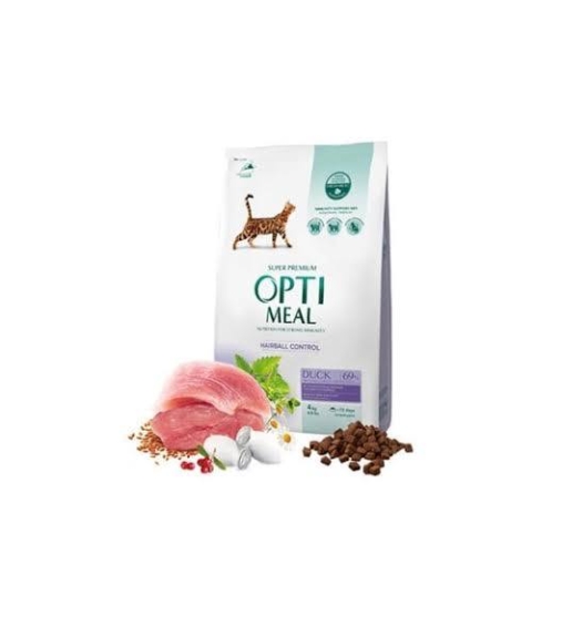 Picture of Optimeal Adult Cat Dry Food | Hairball Control with Duck – 4kg