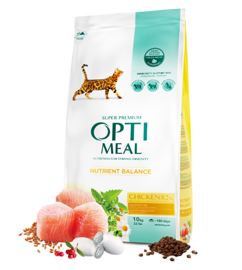 Picture of Optimeal Nutrient Balance Chicken Adult Dry Cat Food  10kg
