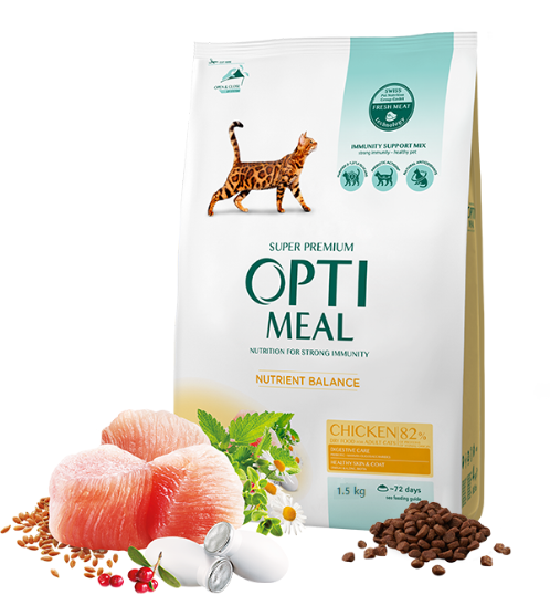 Picture of Optimeal Nutrient Balance Chicken Adult Dry Cat Food  1.5 kg