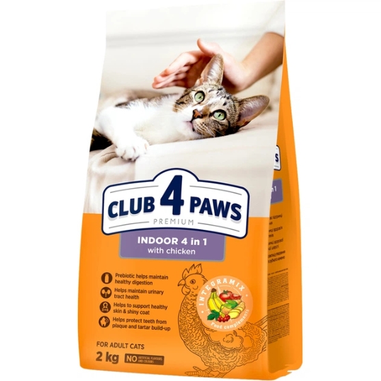 Picture of Club4Paws Indoor 4in1 with Chicken 2Kg