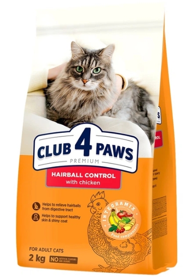 Picture of Club 4 Paws Premium Adult Cats Hairball Control Dry Food 2kg