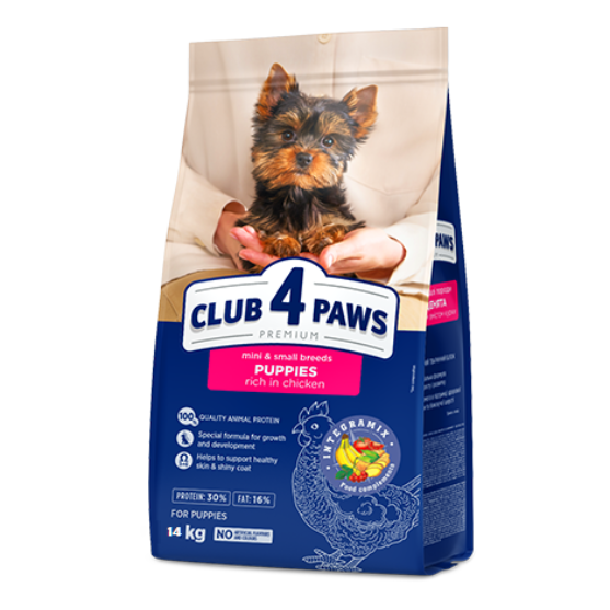 Picture of Club 4 Paws Premium Dry Food for Puppies of Mini & Small Breeds – Chicken 14kg