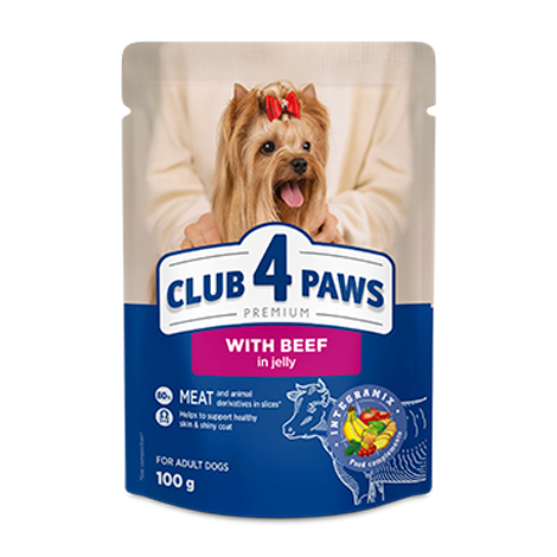 Picture of Club4paws Adult Dog Beef In Jelly 100g (12/Pack)