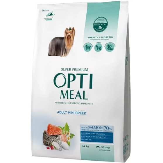 Picture of Optimeal Super Premium Adult Mini Breed Dog Food - High in Salmon (1.5kg)