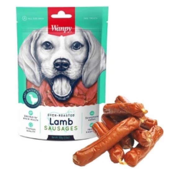 Picture of Wanpy Oven-Roasted Lamb Sausages Dog Treats 100g