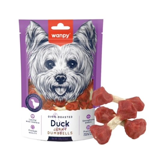 Picture of Wanpy Oven-Roasted Duck Jerky Dumbbells For Dogs  100g