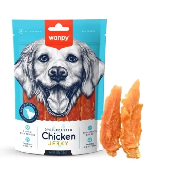 Picture of Wanpy Oven-Roasted Chicken Jerky Dog Treats  100g