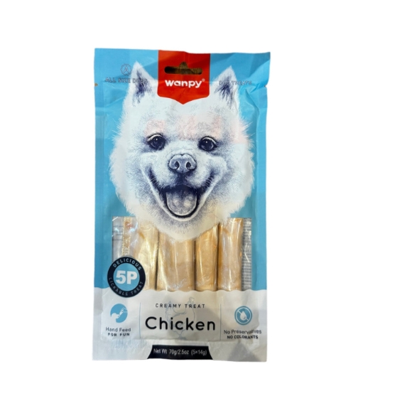 Picture of Wanpy Premium Creamy Lickable Dog Treats – Chicken Flavor (5 x 14g)