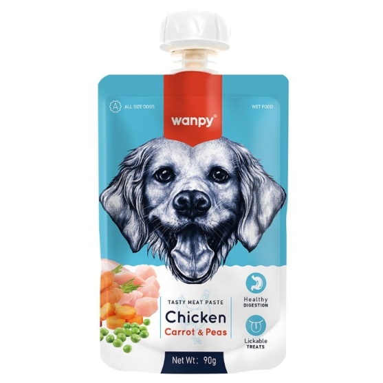 Picture of Wanpy Tasty Meat Paste for Dogs - Chicken, Carrot & Peas (90g)