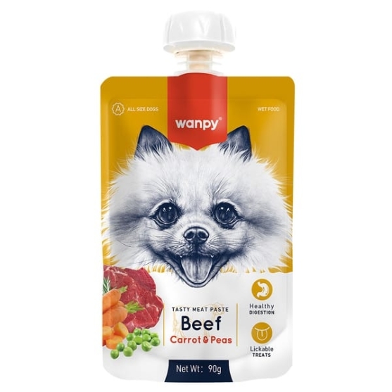 Picture of Wanpy  Beef Carrot & Peas  Tasty Meat Paste for Dogs 90g (3-Pack)