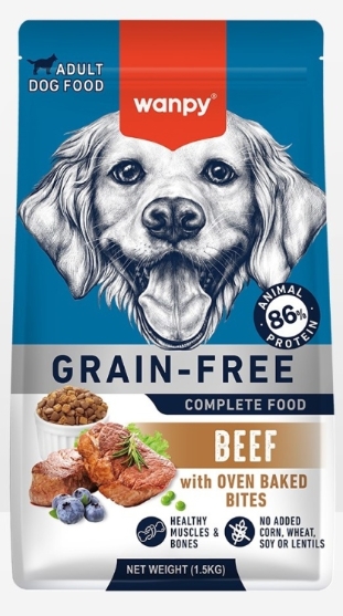 Picture of Wanpy Grain-Free Complete Dry Dog Food – Adult Beef Recipe  12kg
