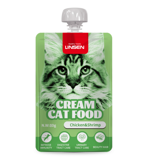 Picture of Linsen Creamy Cat Treat Pouch - Chicken & Shrimp 80g
