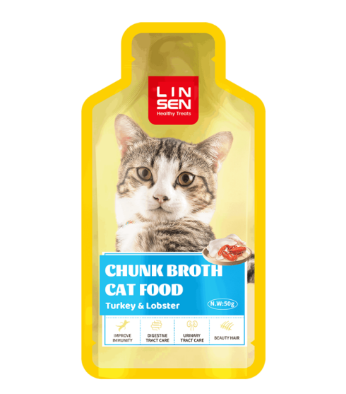 Picture of Linsen Chunk Broth Cat Food – Turkey & Lobster Flavor  50g