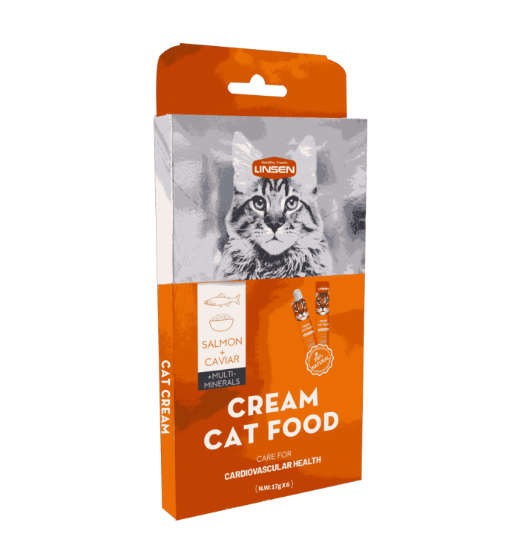 Picture of Linsen Creamy Liquid Cat Treats – Salmon & Caviar Flavor (17g x 6 Sticks)
