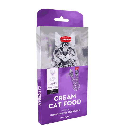 Picture of Linsen Care Fur Creamy Cat Treats Dental/Urinary Turkey & Cranberry 17g  (6 /Sticks)