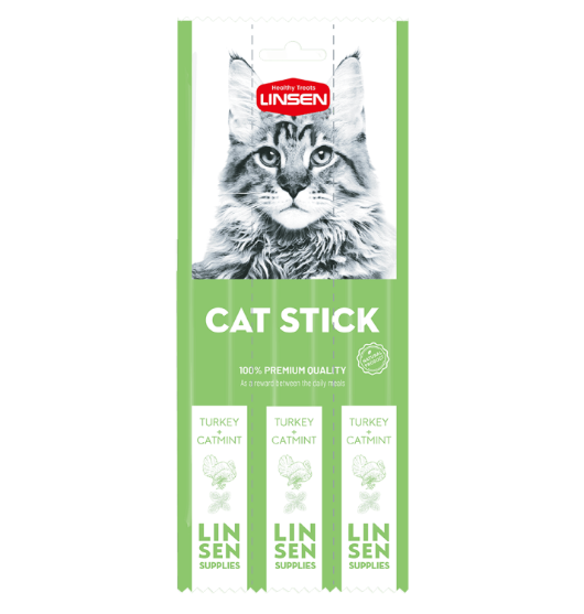 Picture of Linsen Cat Stick Treat – Turkey & Catmint Flavor  17g x 3 Sticks
