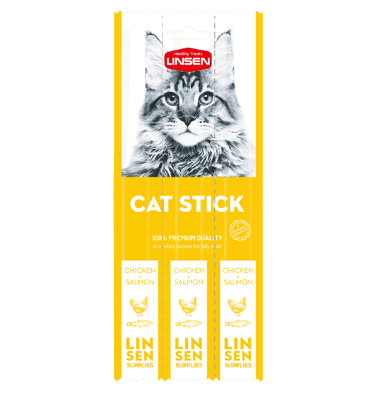 Picture of Linsen Chicken and Salmon Flavor Soft Cat Sticks (3-Pack)