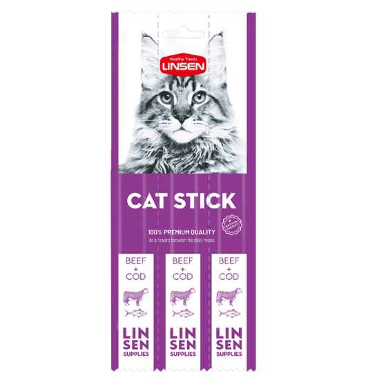 Picture of Linsen Cat Stick Snack - Beef & Cod Flavor (3x17g)