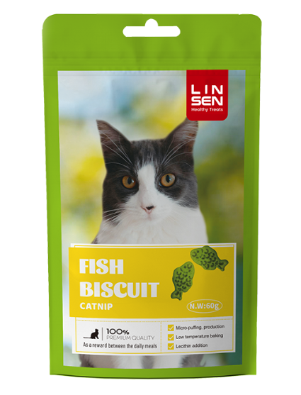 Picture of Linsen Fish Biscuit with Catnip 75g (6-Pack)