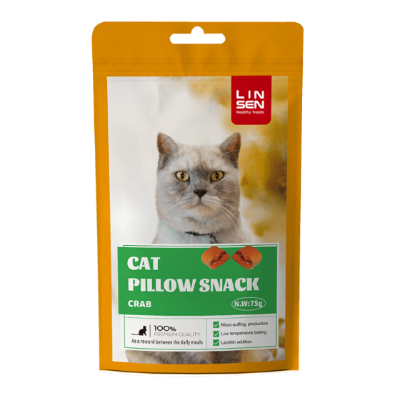 Picture of Linsen Cat Pillow Snack  Crab Flavor 75g  (6-Pack)