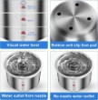 Picture of 2L Stainless Steel Automatic Cat Water Fountain with Water Level Window
