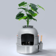 Picture of Potted Plant Hidden Cat Litter Box Enclosure with Stainless Steel Basin (47.5cm)