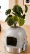 Picture of Potted Plant Hidden Cat Litter Box Enclosure with Stainless Steel Basin (47.5cm)