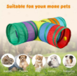 Picture of 3-Way Collapsible Rainbow Pet Tunnel Toy for Cats & Rabbits