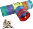 Picture of 3-Way Collapsible Rainbow Pet Tunnel Toy for Cats & Rabbits