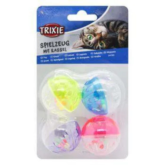 Picture of Trixie Plastic Rattle Balls Cat Toy (4-Pack)