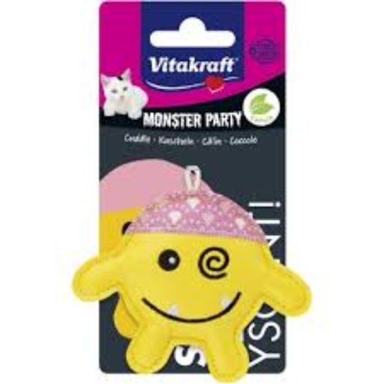 Picture of Vitakraft Monster Party Cuddle Cat Toy with Catnip (Yellow Alien Edition)
