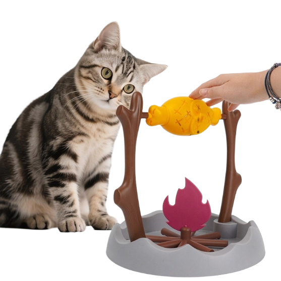 Picture of Campfire Grill Interactive Cat Treat Dispenser & Puzzle Slow Feeder