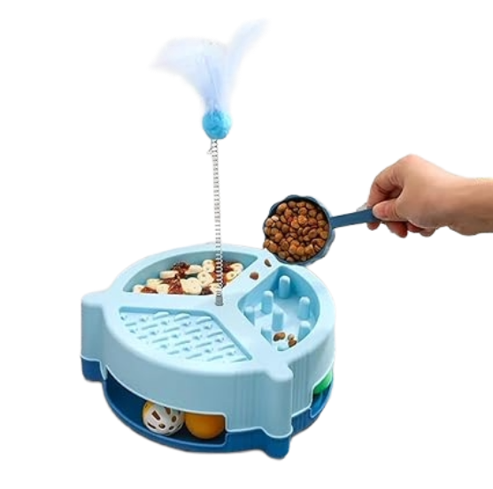 Picture of 3-in-1 Interactive Cat Turntable & Slow Feeder Puzzle Toy