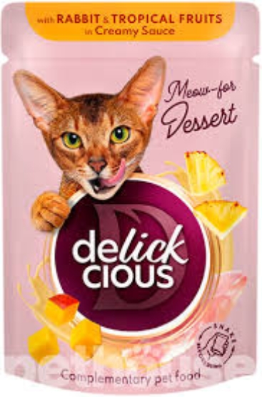 Picture of DELICKCIOUS Flakes with rabbit and tropical fruits in creamy sauce 85g (12/pack)