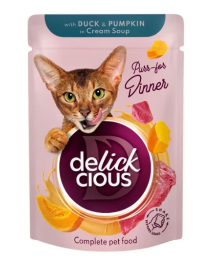 Picture of DELICKCIOUS Strips with duck and pumpkin in cream soup  85g (12/pack)