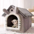 Picture of Cozy Bunny-Ears Enclosed Soft Plush Pet House Bed (Size L)