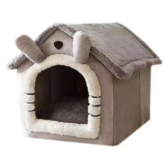 Picture of Cozy Bunny-Ears Enclosed Soft Plush Pet House Bed (Size L)