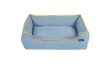 Picture of Classic Square Washable Dog Bed – Light Blue & Yellow Trim (60cm)