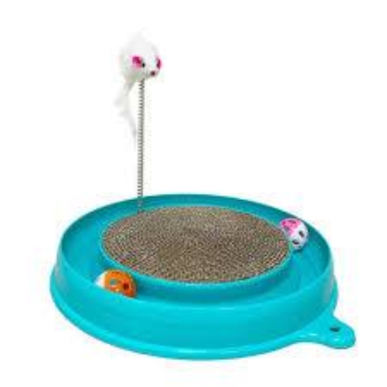 Picture of 3-in-1 Interactive Cat Scratcher Toy with Ball Track & Spring Mouse
